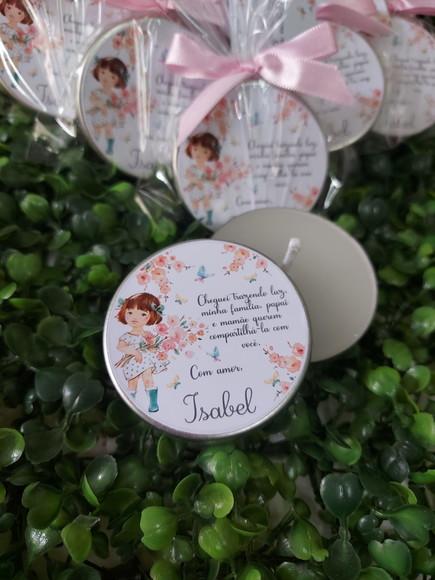 Latinha com Vela , Lembrança Maternidade. Jardim