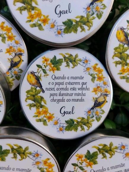 Latinha com Vela , Lembrança Maternidade. Minha Chegada