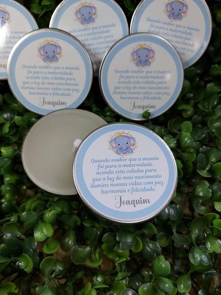 Latinha com Vela , Lembrança Maternidade. Minha Chegada