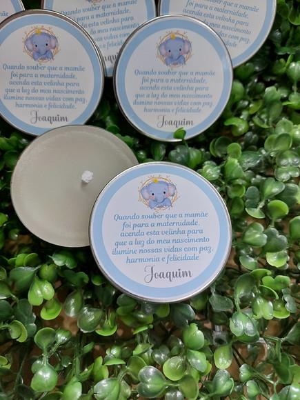 Latinha com Vela , Lembrança Maternidade. Minha Chegada