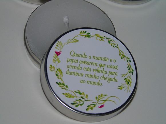 Latinha com Vela , Lembrança Maternidade. Minha Chegada