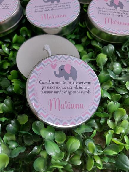 Latinha com Vela , Lembrança Maternidade. Minha Chegada Elef