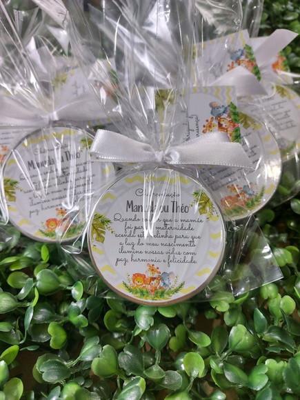 Latinha com Vela Aromatizada, Cha Revelação Safari