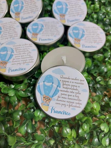 Latinha com Vela Aromatizada, Lembrança Chá de Bebê