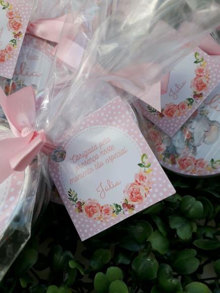 Latinha com Vela Aromatizada, Lembrança Chá, Elefantinho
