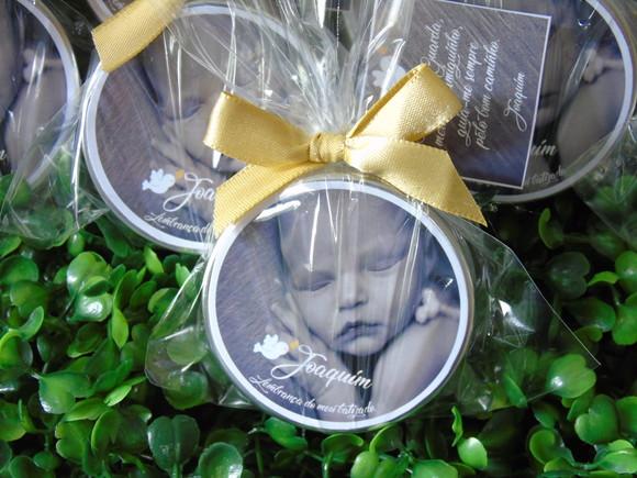 Latinha com Vela Aromatizada, Lembrança para Chá de Bebê