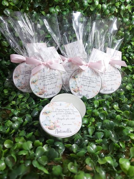 Latinha com Vela Aromatizada, Lembrança de Nascimento.