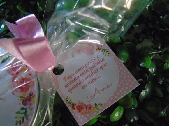 Latinha com Vela Aromatizada, Lembrança para Chá de Bebê