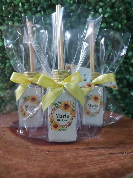 Lembrancinha 40 ml Frasco Pet - Aniversário Girassol