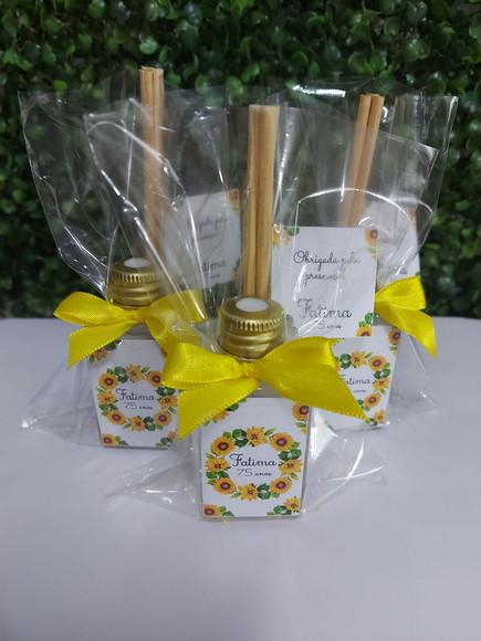 Lembrancinha 40 ml Frasco Pet - Aniversário Girassol