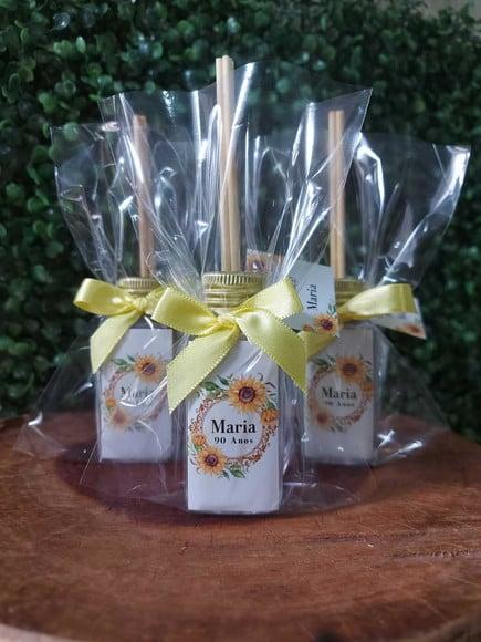 Lembrancinha 40 ml Frasco Pet - Aniversário Girassol