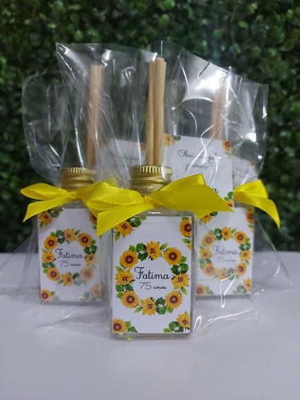 Lembrancinha 40 ml Frasco Pet - Aniversário Girassol