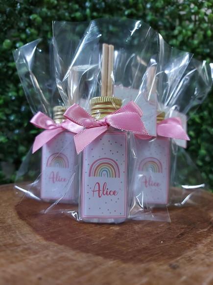 Lembrancinha 40 ml Frasco Pet - Arco-íris Boho