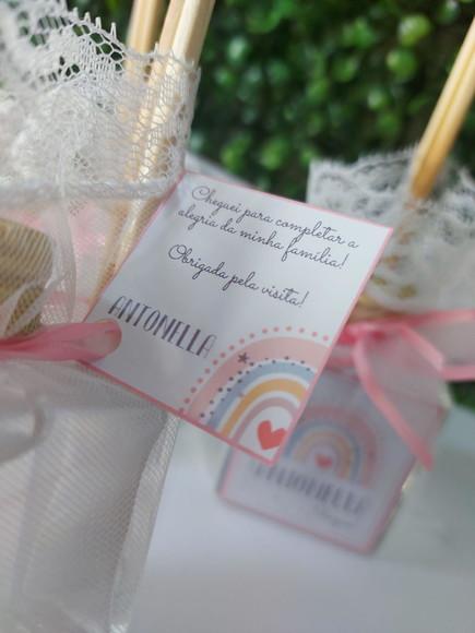 Lembrancinha Aromatizador 50ml / Maternidade Arco-íris Boho