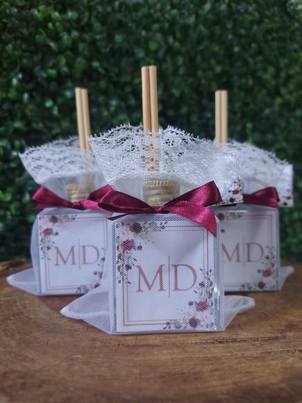 Lembrancinha de Casamento 50ml Floral Marsala