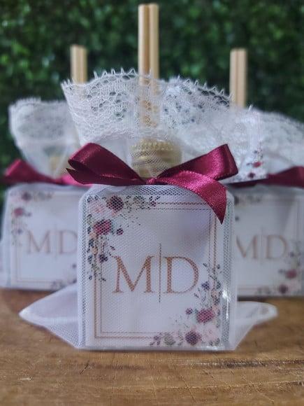 Lembrancinha de Casamento 50ml Floral Marsala
