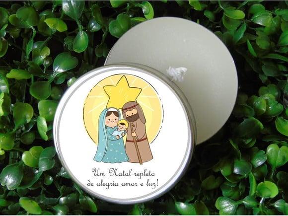 Lembrancinha Latinha com Vela Aromatizada /sagrada Família