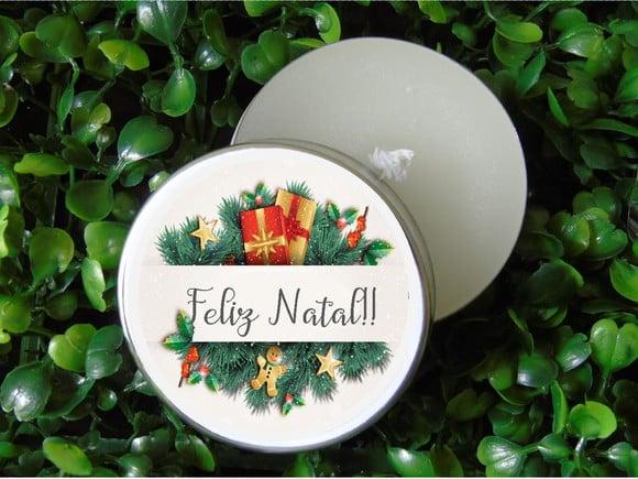 Lembrancinha Latinha com Vela Aromatizada / Natal..