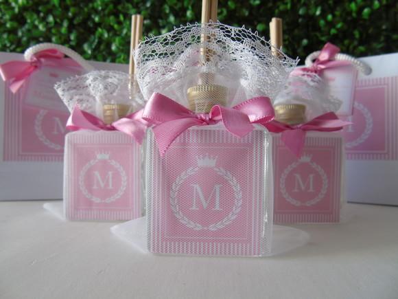 Lembrancinha maternidade Sacolinha + aromatizador