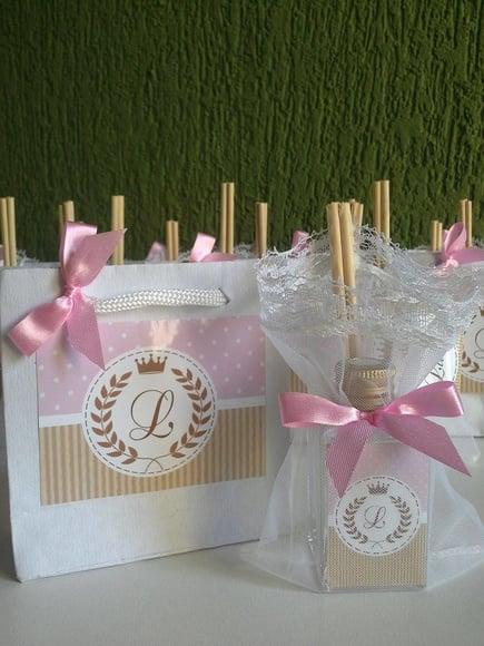 Lembrancinha para Chá de Bebê Sacolinha com Aromatizador
