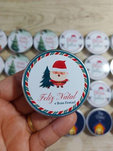 Lembrancinha Natal - Latinha com Vela Perfumada - Lembrança