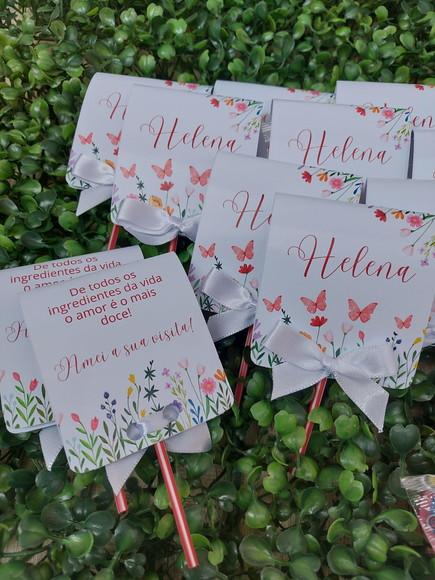 Lembrancinha Pirulito com Coração Personalizado. Jardim