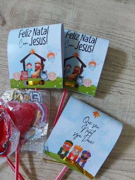 Pirulitos Flopito - Lembrança de Natal Personalizada