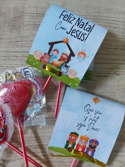 Pirulitos Flopito - Lembrança de Natal Personalizada