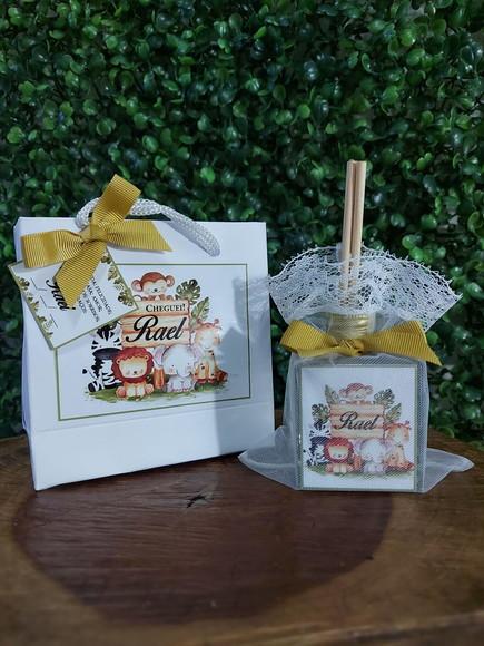 Sacolinha com Aromatizador 50ml/ Safari Baby / Lembrancinha