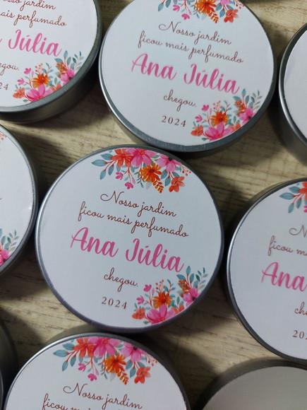 Vela Perfumada na Latinha / Lembrancinha Floral