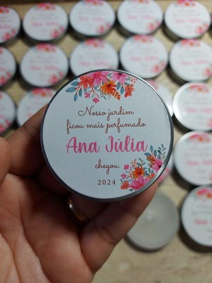 Vela Perfumada na Latinha / Lembrancinha Floral