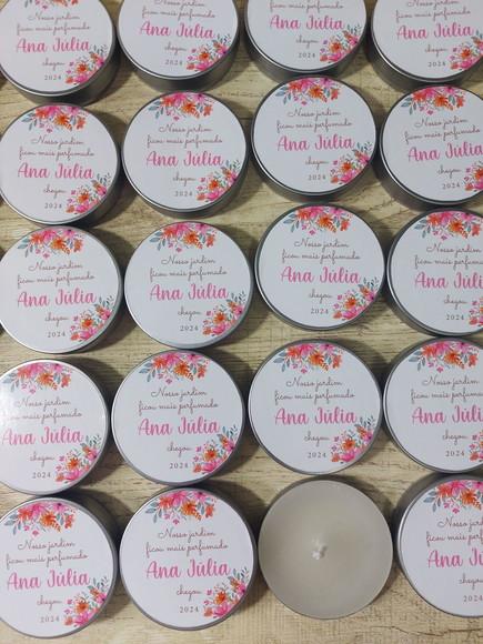 Vela Perfumada na Latinha / Lembrancinha Floral