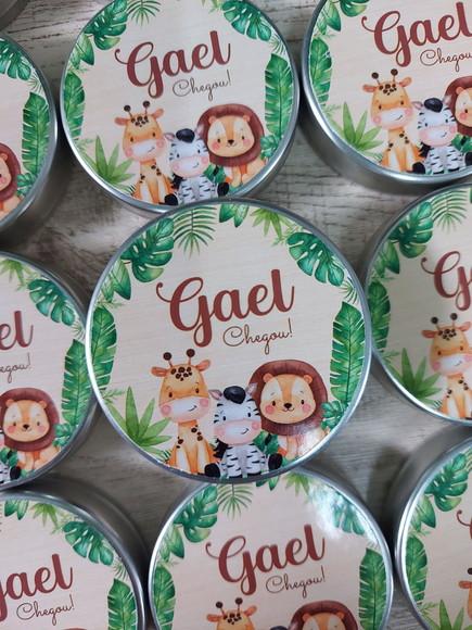 Vela Perfumada na Latinha / Lembrancinha Safari Baby