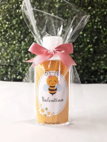 Álcool em Gel / Abelhinha Lembrancinha Bebê