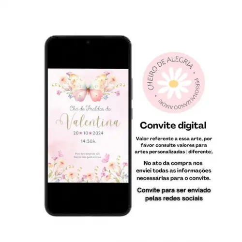 Convite Digital Chá de Bebê - Jardim-a Mesma Arte do Anúncio