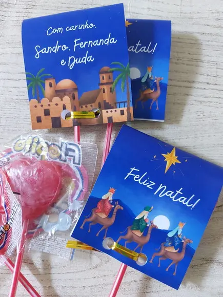 Kit 15 Pirulitos Personalizados Lembrancinha Natal