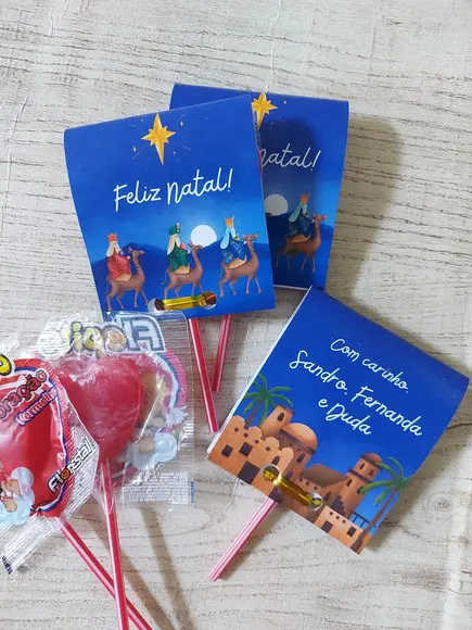Kit 15 Pirulitos Personalizados Lembrancinha Natal