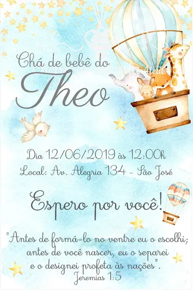 Kit Festa Chá de Bebê para Imprimir/ Animais e Balão