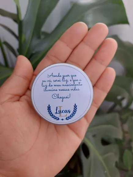 Latinha com Vela , Lembrança Maternidade. Brasão