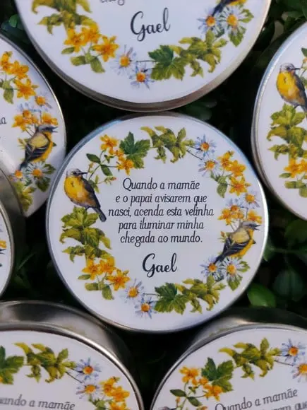 Latinha com Vela , Lembrança Maternidade. Minha Chegada