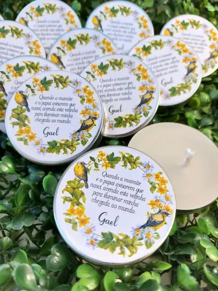 Latinha com Vela , Lembrança Maternidade. Minha Chegada