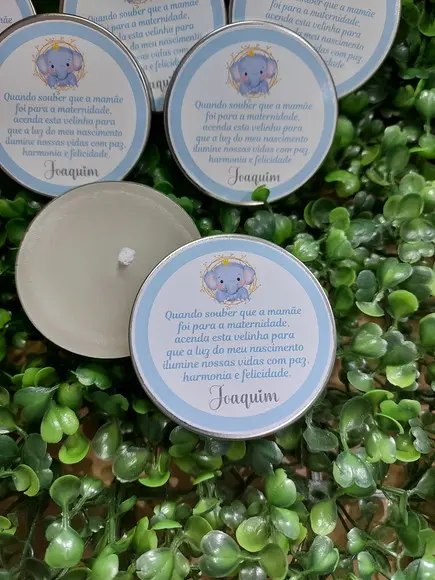 Latinha com Vela , Lembrança Maternidade. Minha Chegada