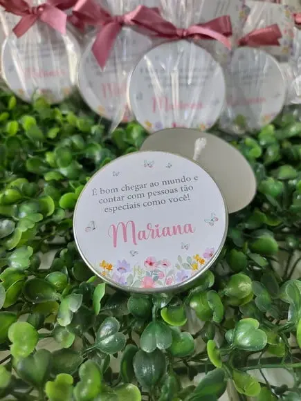 Latinha com Vela , Lembrança Maternidade. Minha Chegada Elef