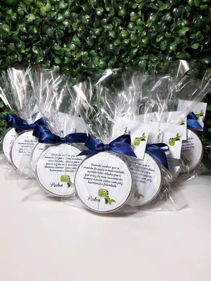 Latinha com Vela Aromatizada, Lembrança Chá de Bebê, Dino