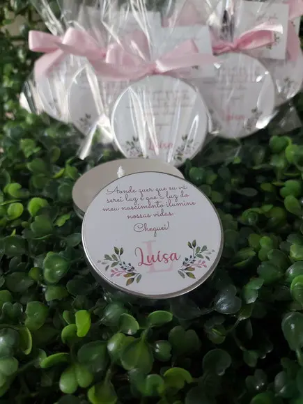 Latinha com Vela Aromatizada, Lembrança de Nascimento