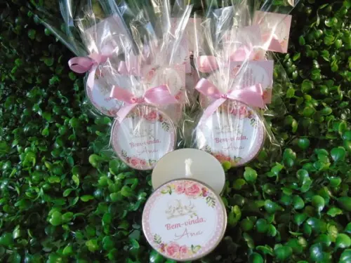 Latinha com Vela Aromatizada, Lembrança para Chá de Bebê