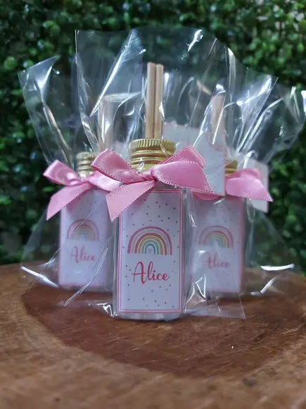 Lembrancinha 40 ml Frasco Pet - Arco-íris Boho