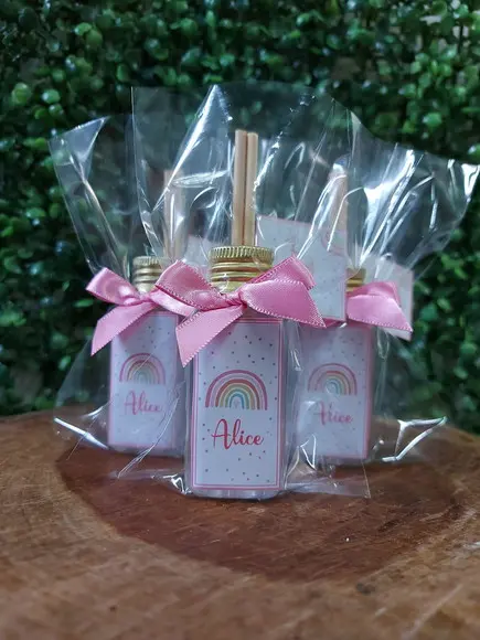 Lembrancinha 40 ml Frasco Pet - Arco-íris Boho