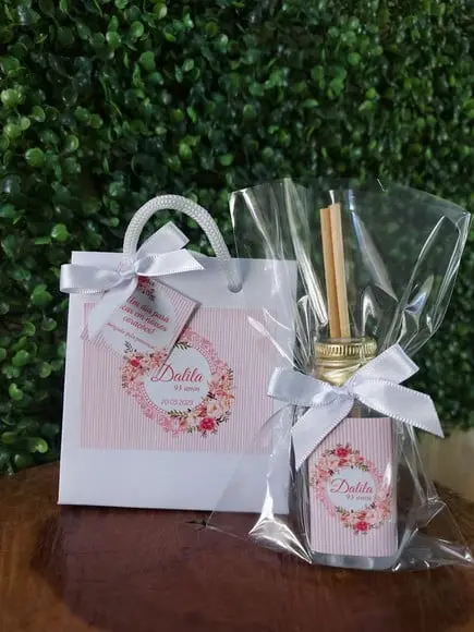 Lembrancinha 40ml Frasco Pet+sacolinha- Aniversário 93 Anos