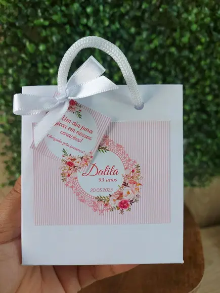 Lembrancinha 40ml Frasco Pet+sacolinha- Aniversário 93 Anos